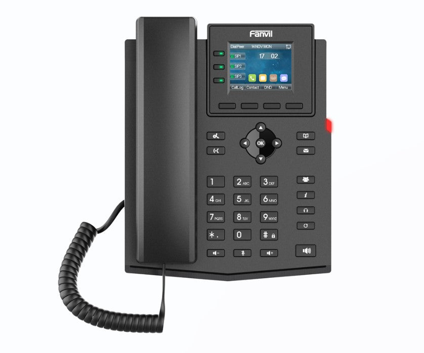Fanvil X303W Enterprise IP Phone, 2.4-inch Color Screen, 4 SIP Lines, 6-party conferencing, HD audio, Built-in 2.4GHz & 5GHz Wi-Fi, External PS Fanvil X303W Enterprise IP Phone, 2.4-inch Color Screen, 4 SIP Lines, 6-party conferencing, HD audio, Built-in 2.4GHz & 5GHz Wi-Fi, External PS